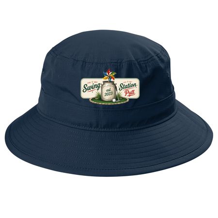 Hats, Design 2, a Dress Blue Navy Printed UV Bucket Hat