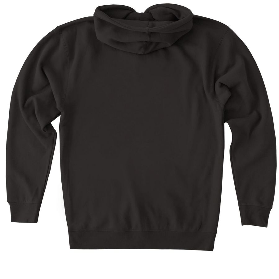 TCM Zip Up Hoodie, a Black Heavyweight Zip Up Hoodie (back-view)