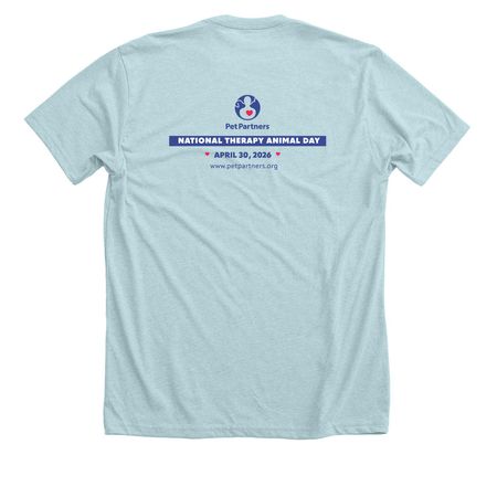 2026 National Therapy Animal Day, a Heather Ice Blue Premium Unisex Tee (back-view)