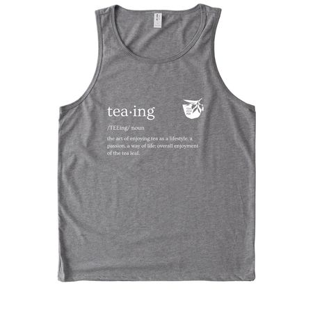 Tea-Shirt #2 - Tea*ing, a Aluminum Grey Allmade Eco Triblend Tank
