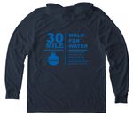 30 Mile Walk for Water, a Rebel Blue Allmade Eco Triblend Hoodie Tee (back-view)