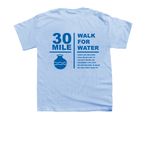 30 Mile Walk for Water, a Light Blue Youth Unisex Tee (back-view)