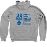 30 Mile Walk for Water, a Athletic Heather Zip Up Hoodie (back-view)