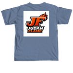 JUDAH FLAME, a Blue Jean Comfort Colors Unisex Tee (back-view)