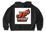 JUDAH FLAME, a Black Stanley/Stella Women?s Stella Nora Pullover Hoodie (back-view)