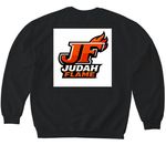 JUDAH FLAME, a Black Softstyle Crewneck Sweatshirt (back-view)