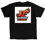 JUDAH FLAME, a Black Classic Unisex Tee (back-view)
