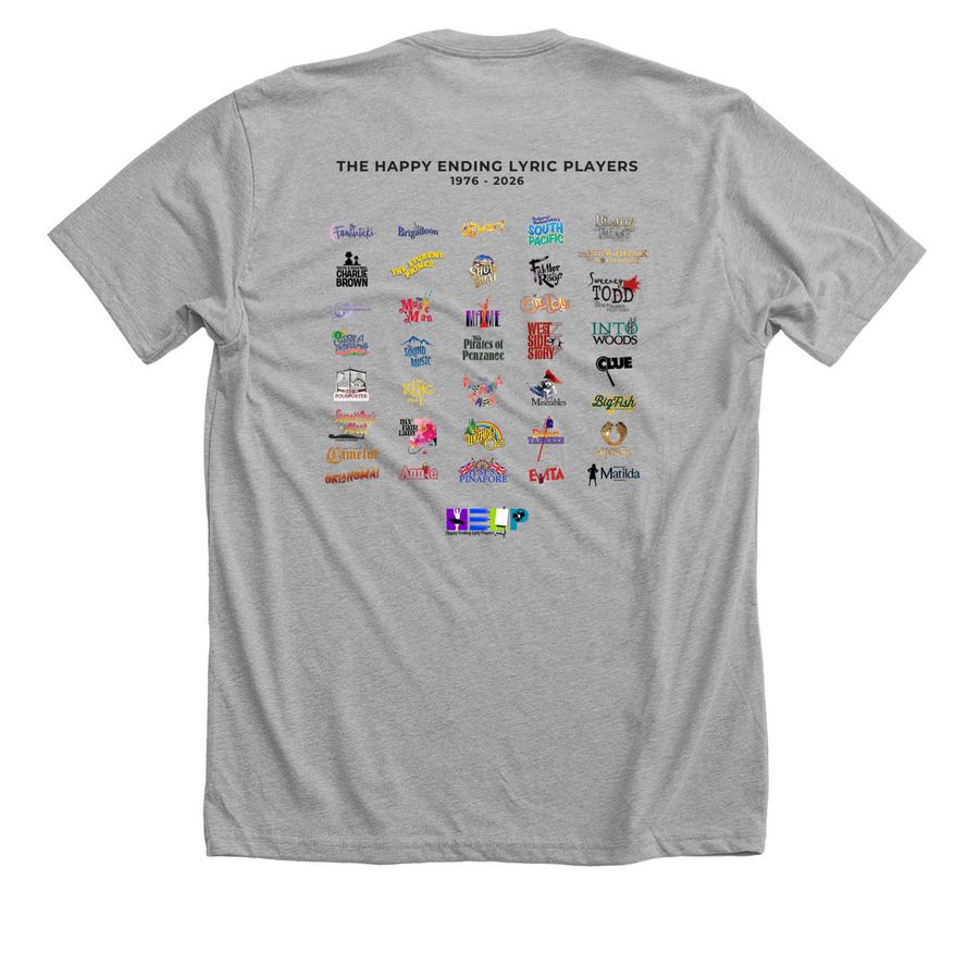 50th Anniversary Merch, a Athletic Heather Premium Unisex Tee (back-view)
