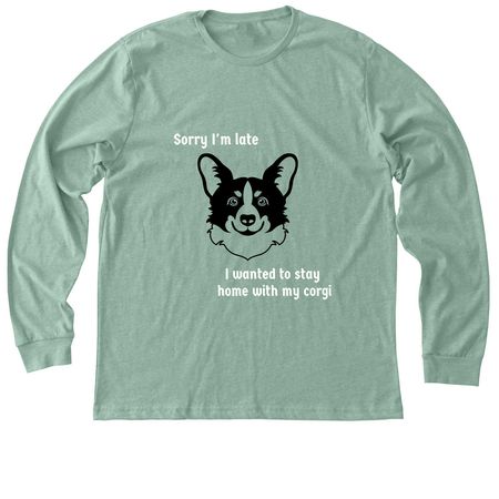ECCR Sorry I'm Late, a Heather Dusty Blue Premium Long Sleeve Tee