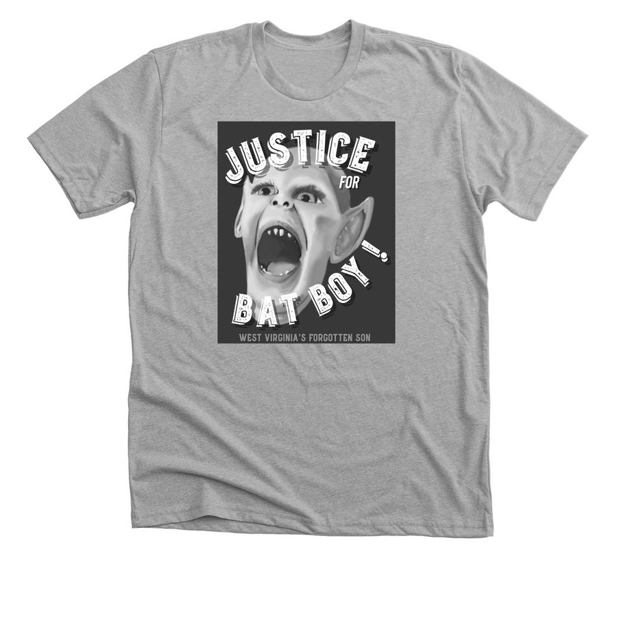 Justice for Batboy, a Athletic Heather Premium Unisex Tee