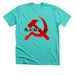 Revolutionary Hammer & Sickle Tops, a Heather Sea Green Premium Unisex Tee