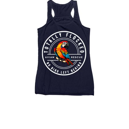 Flocked Stamp - White, a Navy Women's Racerback