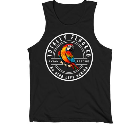 Flocked Stamp - White, a Black Premium Cotton Tank