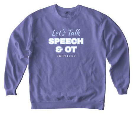 Let's Talk Supports Project Purple?, a Violet Comfort Colors Crewneck Sweatshirt