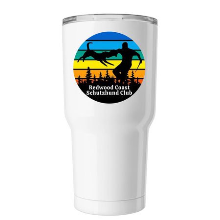 RCSC Tumbler, a White Insulated Tumbler (back-view)