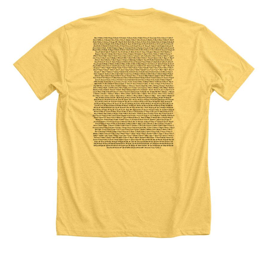&nbsp;CCAM '26, a Heather Yellow Gold Premium Unisex Tee (back-view)