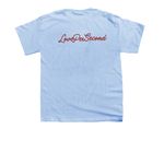 Davina by LPS(red), a Light Blue Youth Unisex Tee (back-view)