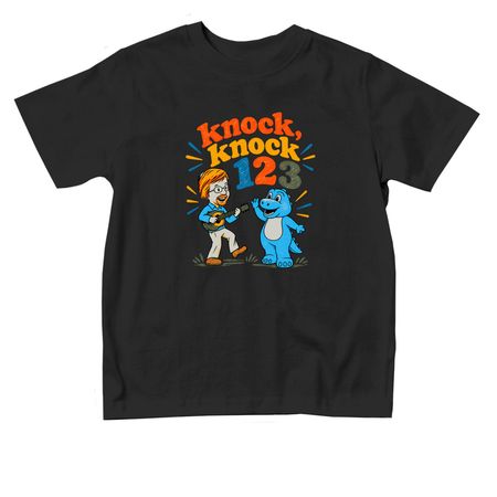 Toddler Dino+ Rabbi G, a Black Toddler Tee
