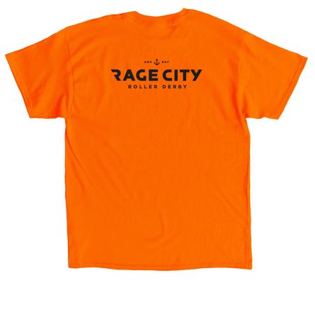 Rage City Roller Derby Merch, a Orange Classic Unisex Tee (back-view)