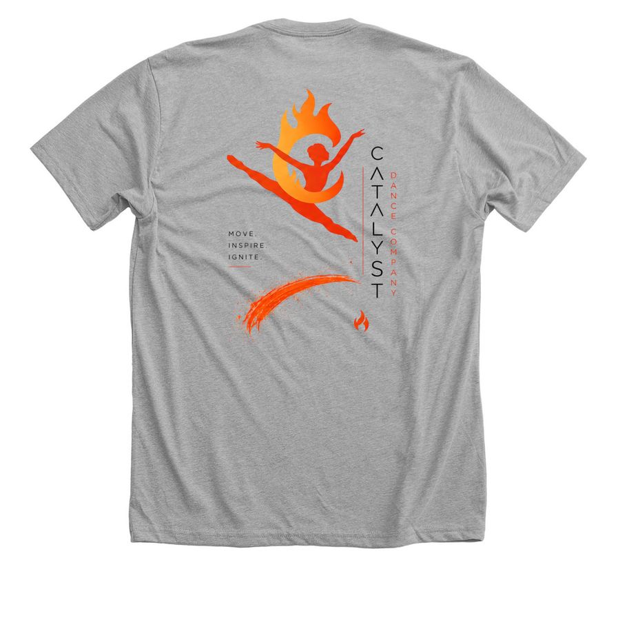 Move. Inspire. Ignite., a Athletic Heather Premium Unisex Tee (back-view)