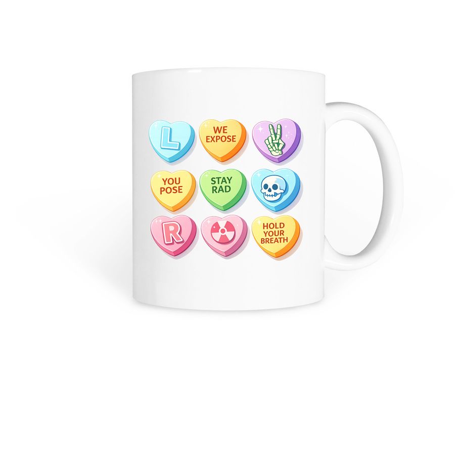 Radiology Heart Candy Mug, a White Coffee Mug