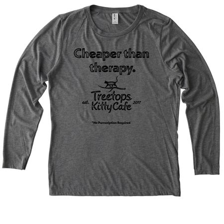 Treetops is Cheaper than Therapy, a Aluminum Grey Allmade Eco Triblend Women?s Long Sleeve Tee