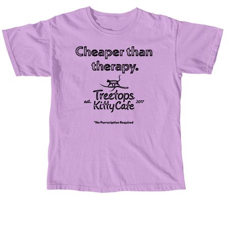 Treetops is Cheaper than Therapy, a Neon Violet Comfort Colors Unisex Tee