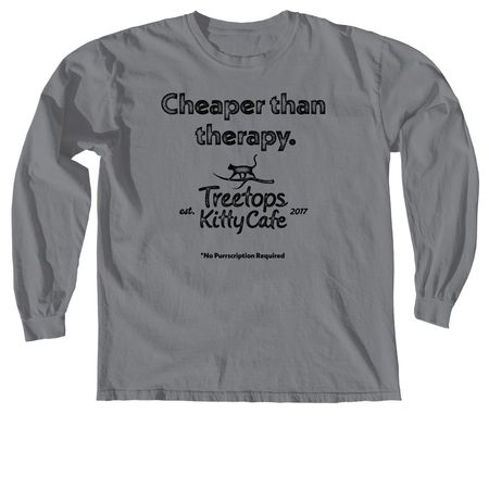 Treetops is Cheaper than Therapy, a Granite Comfort Colors Long Sleeve Tee
