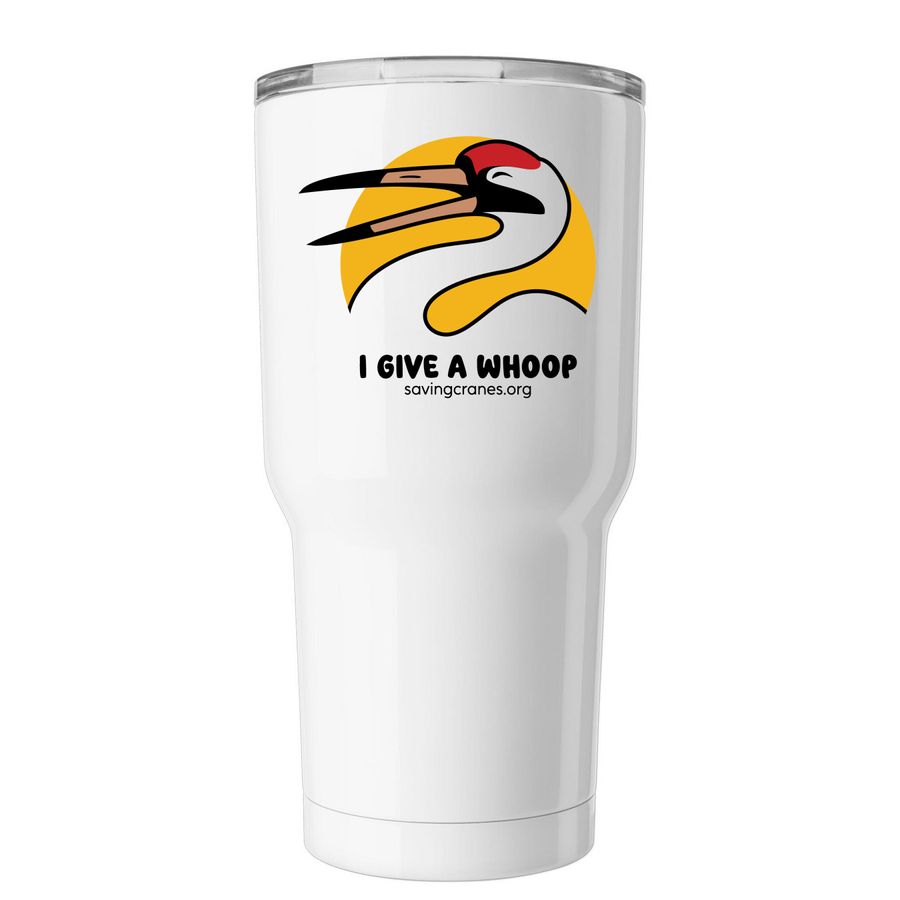 I GIVE A WHOOP TUMBLER, a White Insulated Tumbler