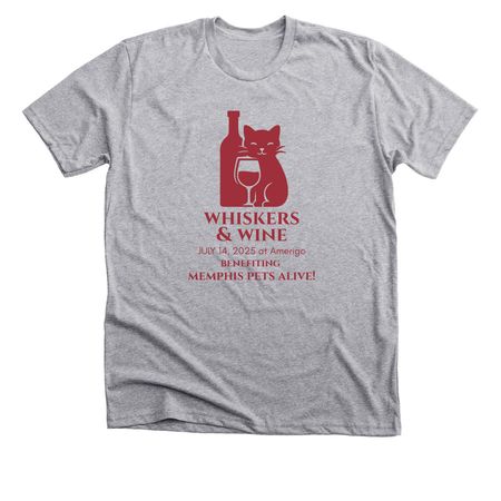 Whiskers & Wine Updated, a Athletic Heather Premium Unisex Tee
