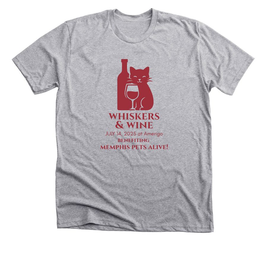 Whiskers & Wine Updated, a Athletic Heather Premium Unisex Tee