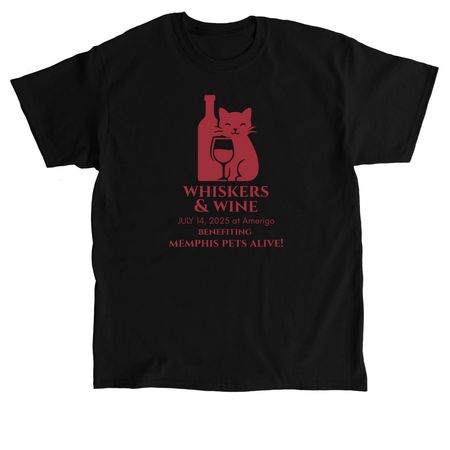 Whiskers & Wine Updated, a Black Classic Unisex Tee