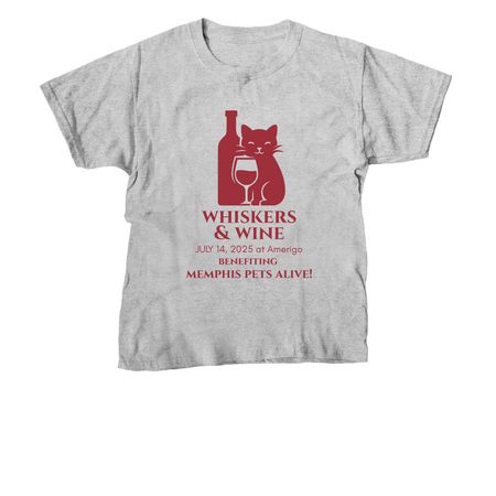 Whiskers & Wine Updated, a Sport Grey Youth Unisex Tee