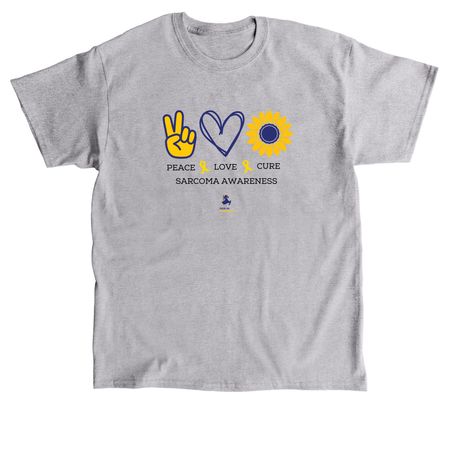 Peace, Love, Cure Sarcoma Awareness, a Sport Grey Classic Unisex Tee