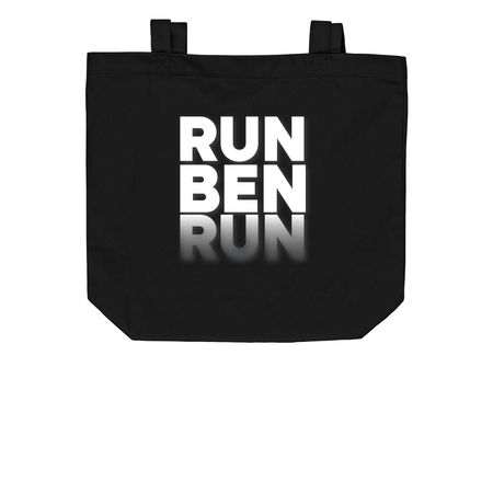 Run Ben Run Tote Bags, a Black Organic Cotton Tote Bag (back-view)