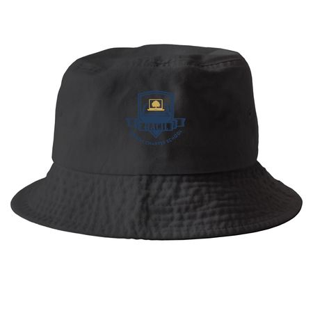 HACIL Hats, a Black Printed Bucket Hat