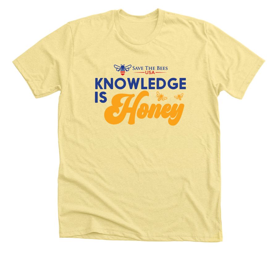 Knowledge Is Honey, a Heather Yellow Gold Premium Unisex Tee
