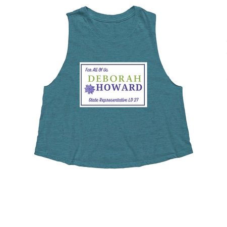 Show your Support for Deborah Howard, a Heather Deep Teal Women's Cropped Racerback Tank