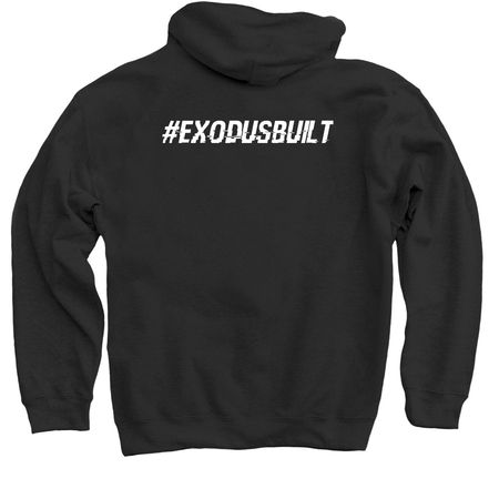 Exodus Performance Small Logo Sweatshirts, a Black Pullover Hoodie (back-view)