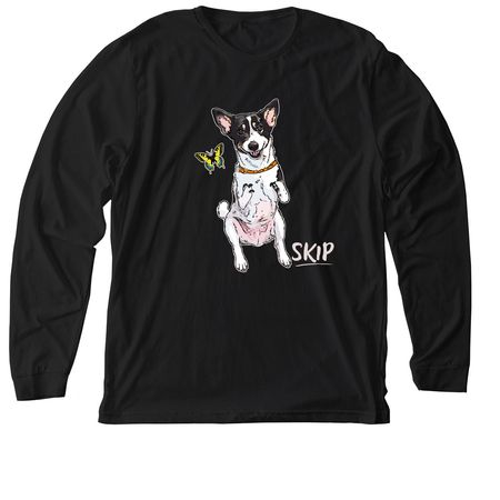 SKIP, a Solid Black Blend Premium Long Sleeve Tee