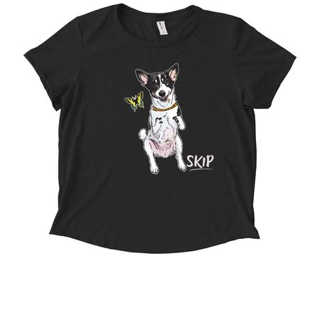SKIP, a Deep Black Allmade Eco Triblend Women?s Scoop Neck Tee