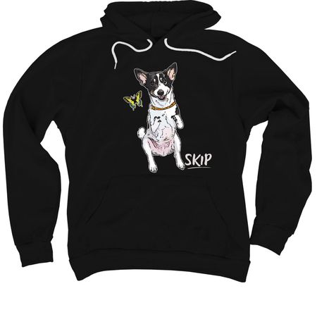 SKIP, a Black Premium Pullover Hoodie