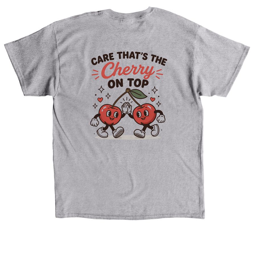 Cherry on Top, a Sport Grey Classic Unisex Tee (back-view)