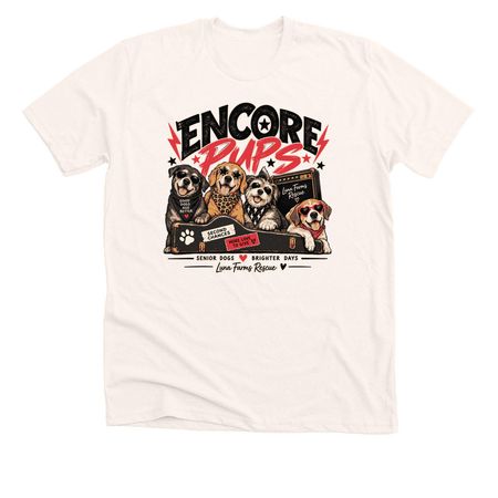 Encore Pups: Old Dogs Rock Harder ??, a Heather Natural Premium Unisex Tee