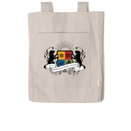 Woodstock Public Library Shield Tote, a Pumice Reclaimist Everywhere Tote Bag