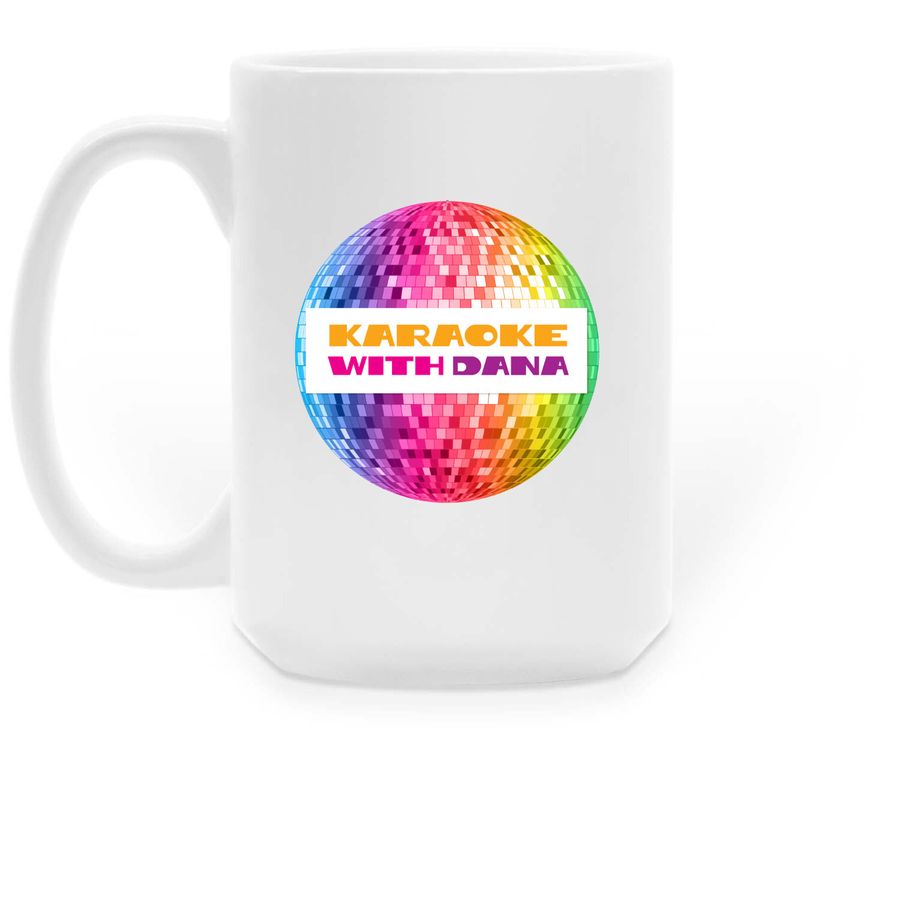 KWD Disco Ball Mug, a White Large Coffee Mug (back-view)