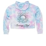 Carriage Club - Kids Sweaters, a Cotton Candy Women?s Tie Dye Cropped Hoodie (back-view)