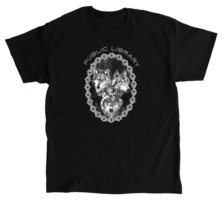 Public Library Wolf, a Black Classic Unisex Tee