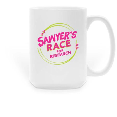 Sawyer's Race for Research Large Coffee Mug, a White Large Coffee Mug