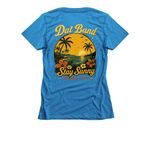 Stay Sunny Tour, a Turquoise Women's Slim Fit Tee (back-view)